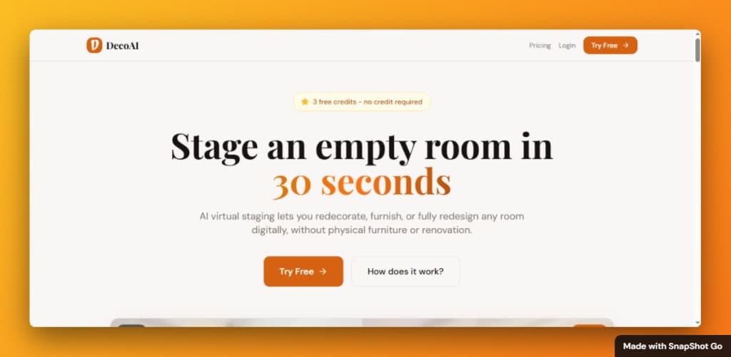 DecoAI - AI Virtual Staging screenshot 1