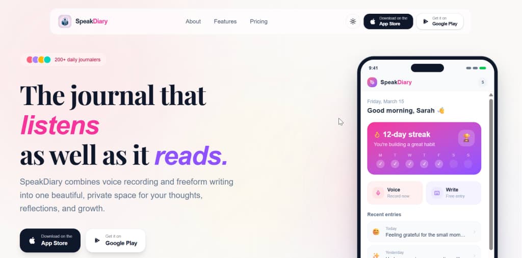 SpeakDiary screenshot 1