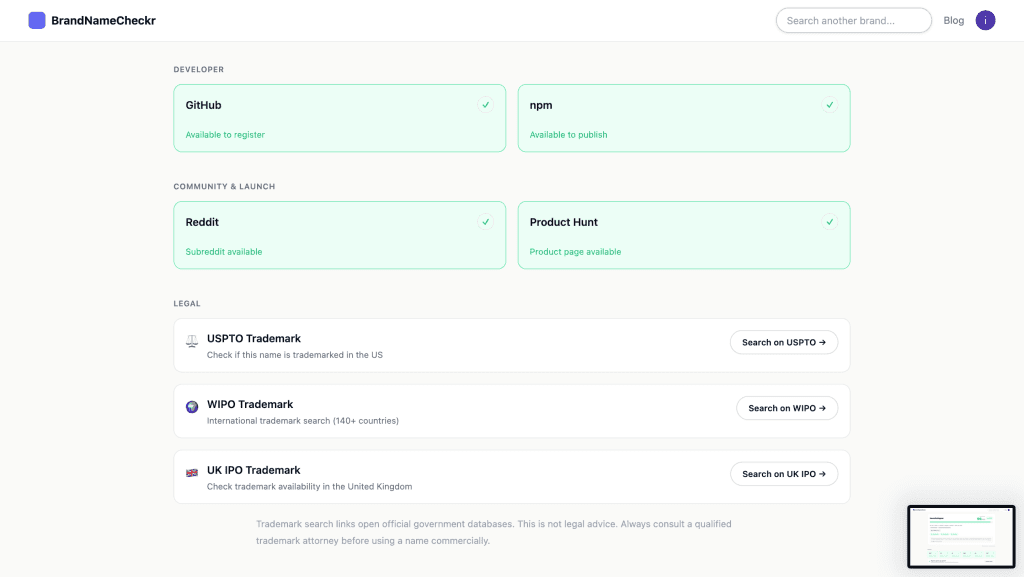 BrandNameCheckr screenshot 3