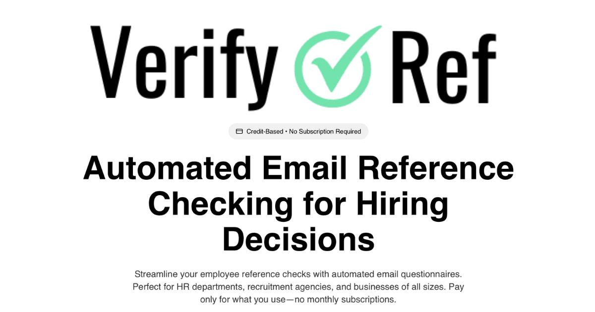 Verify Ref - Automate your employment reference checks