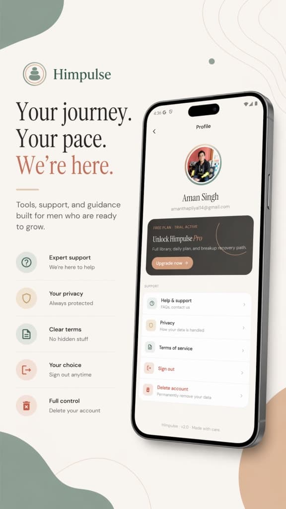 Himpulse - Men's Emotional Wellbeing App screenshot 6