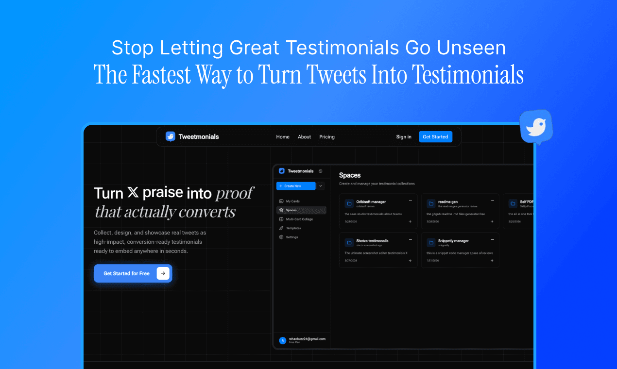 Tweetmonials - Turn tweets into testimonials, collages, and embeddable social proof in seconds.
