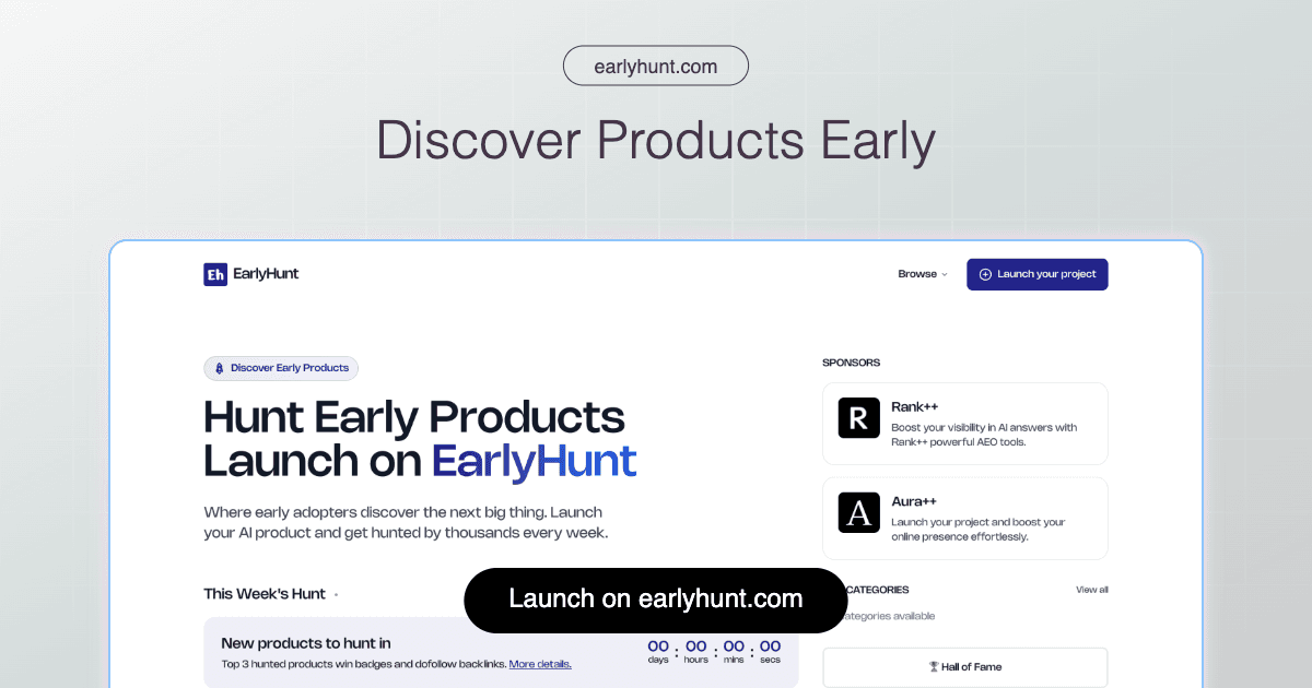 EarlyHunt - Hunt Early AI Products & Launches