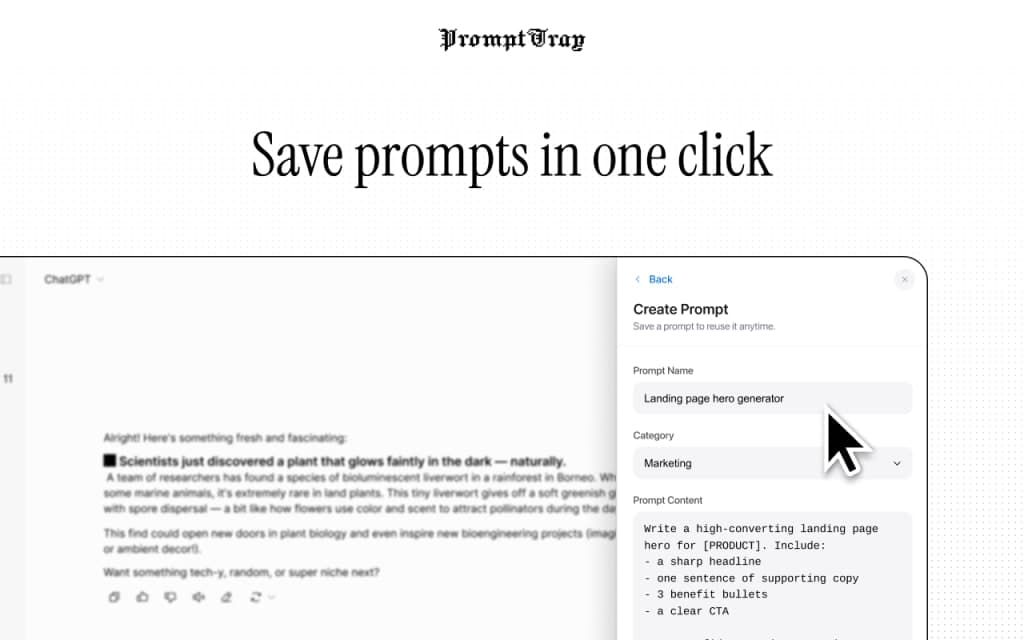 PromptTray screenshot 2