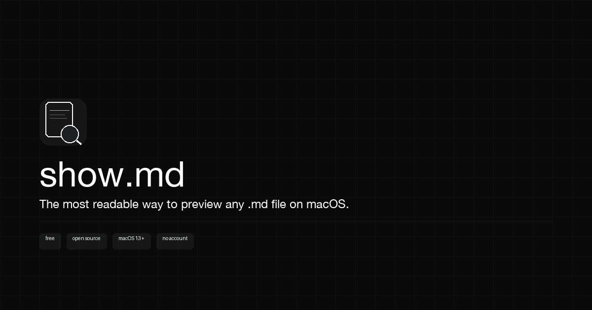 showmd - The most readable way to preview any .md file on macOS