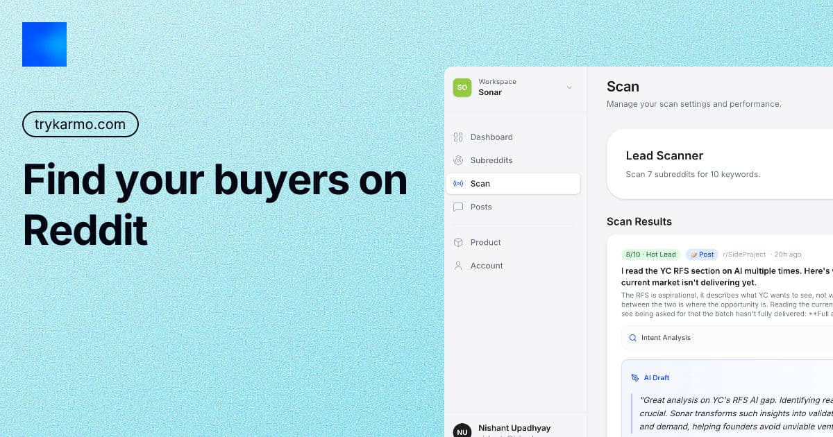 Karmo - Reddit Scraper & Lead Generation Tool