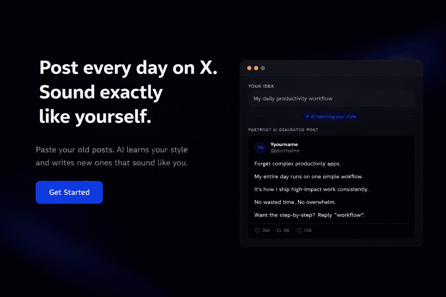 FastPost AI — Post on X daily without missing a single day.