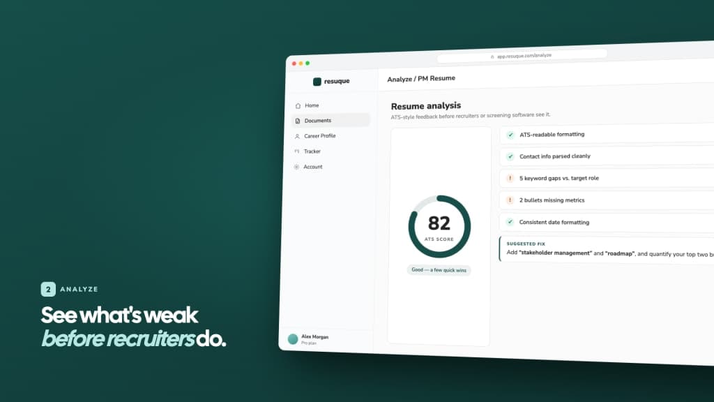 Resuque - Free AI Resume Builder & ATS Resume Checker screenshot 3 of 4