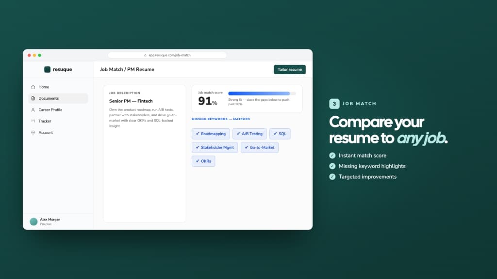 Resuque - Free AI Resume Builder & ATS Resume Checker screenshot 4 of 4