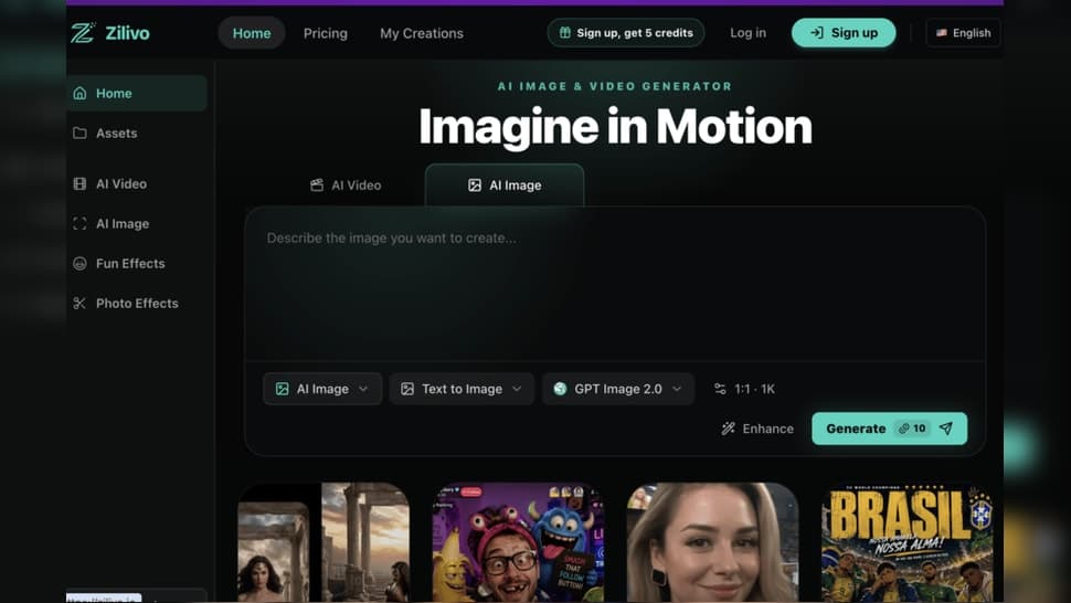 Zilivo AI - Professional Image & Video Creation Platform screenshot 1 of 1