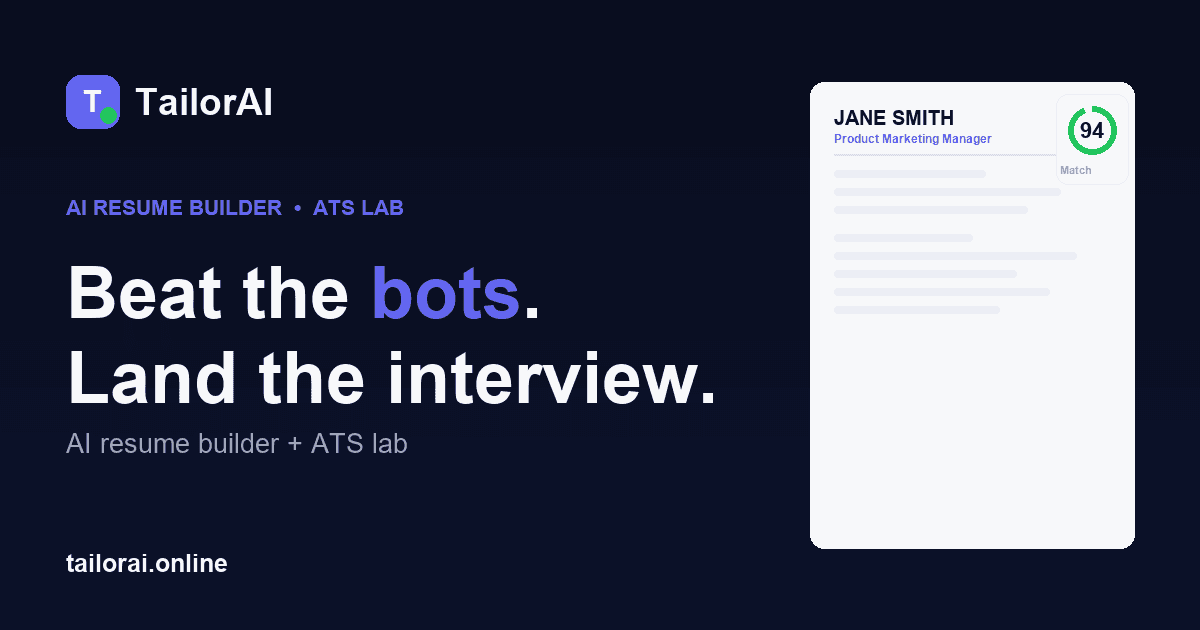 TailorAI — AI Resume Builder & ATS Checker