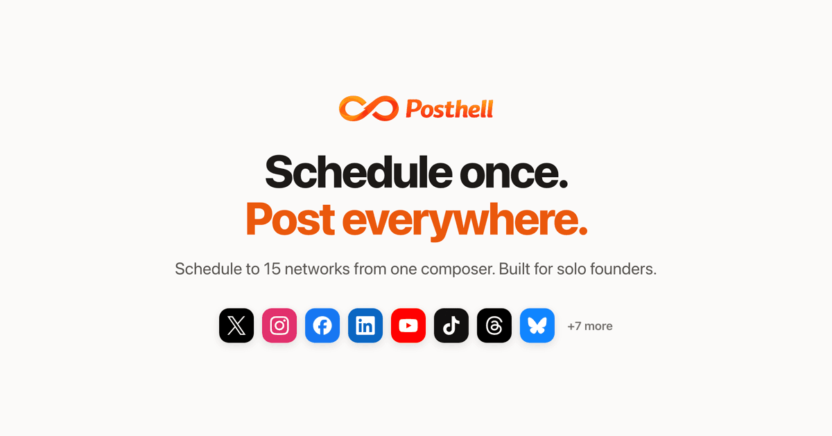 posthell - Schedule social posts for solo founders
