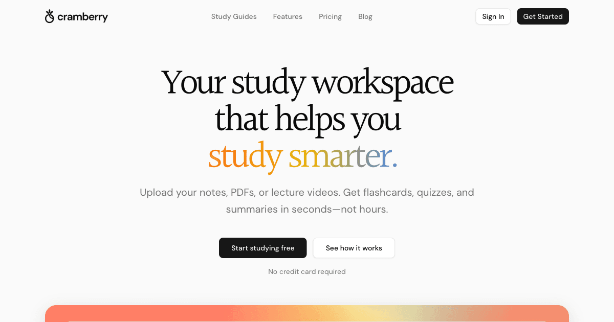 Cramberry — AI Study Tool for Smarter Learning