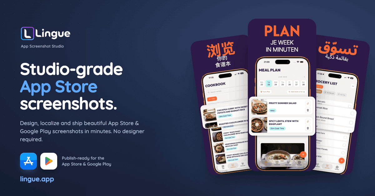 Lingue - Design & localize ASO optimized App Store screenshots