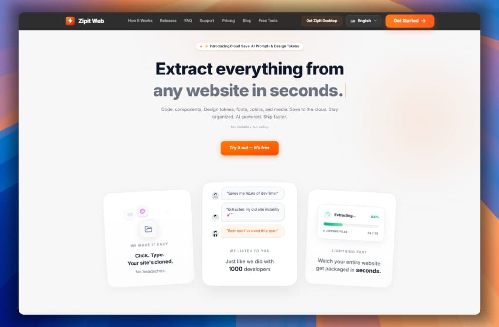 Zipit Web screenshot 1