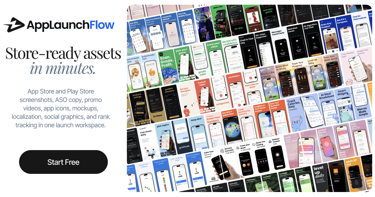 AppLaunchFlow - store-ready app app marketing assets in minutes