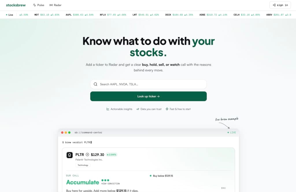 stocksbrew screenshot 1 of 6