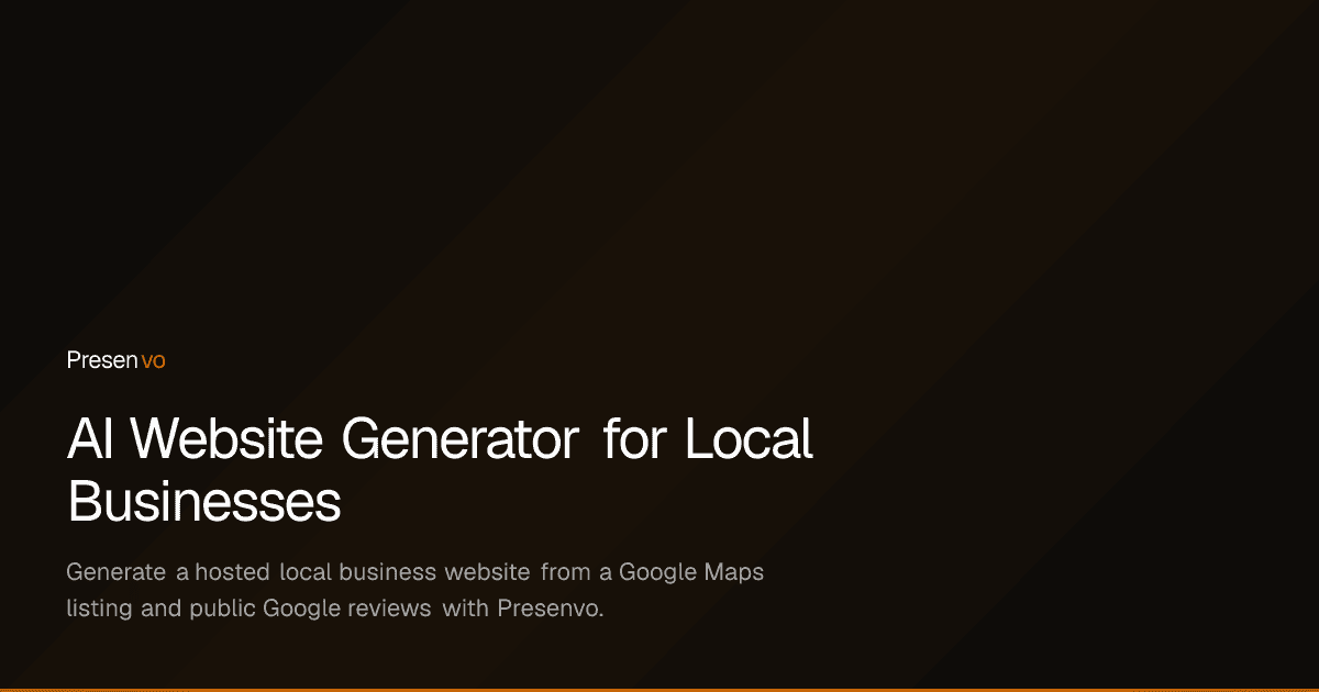 Presenvo - AI Website Builder from Google Reviews for Local Businesses