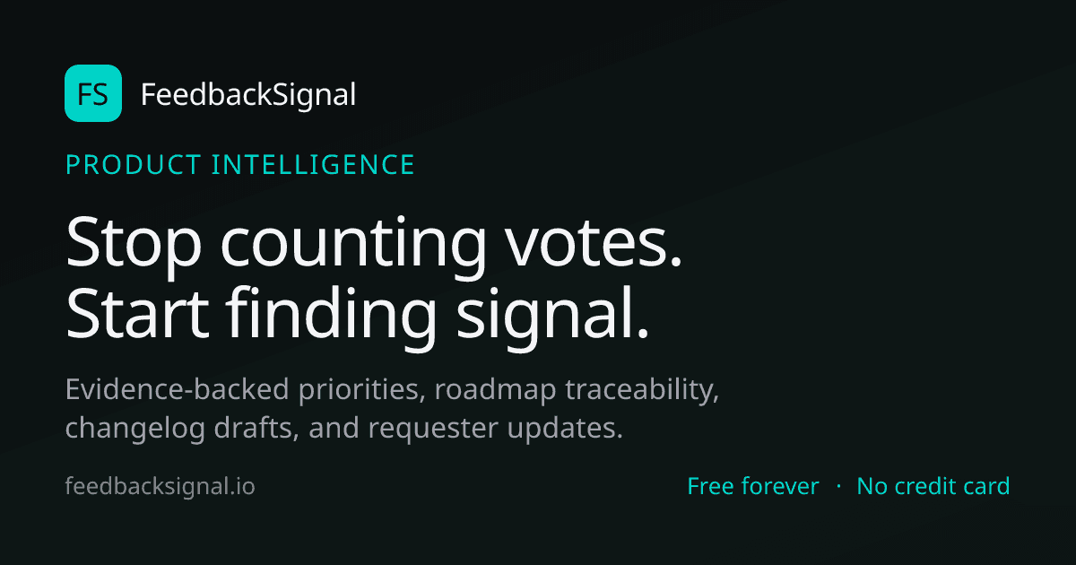 FeedbackSignal — Evidence-backed product priorities for lean SaaS teams