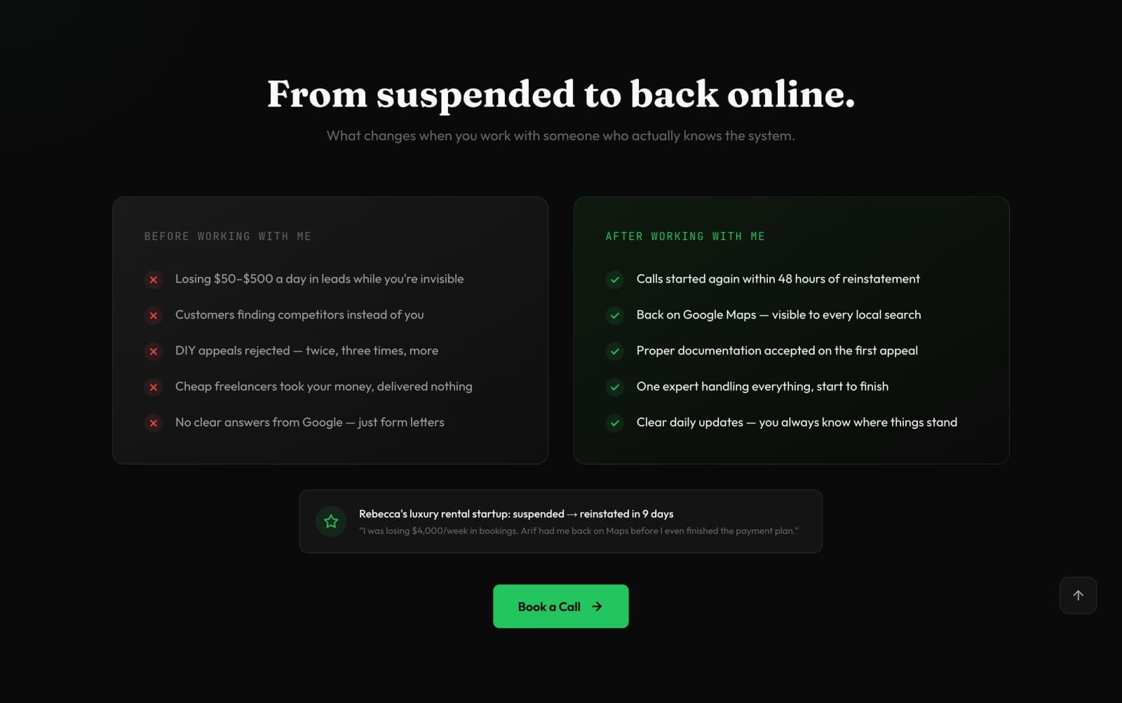 Arif Shaik — GBP Suspension Recovery screenshot 3 of 6