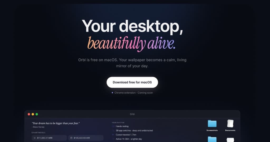 Orbl - Your Mac desktop, a live dashboard.
