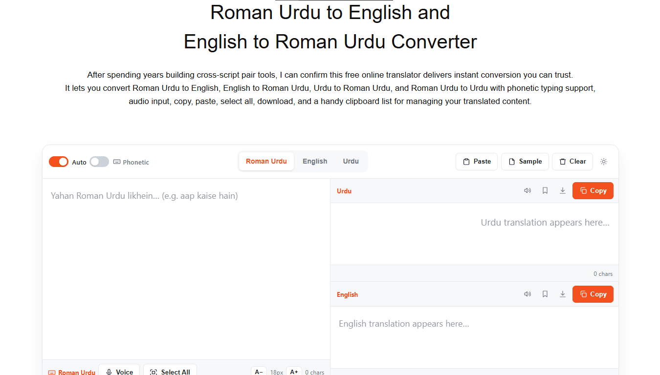 Roman Urdu to English Converter screenshot 1 of 1