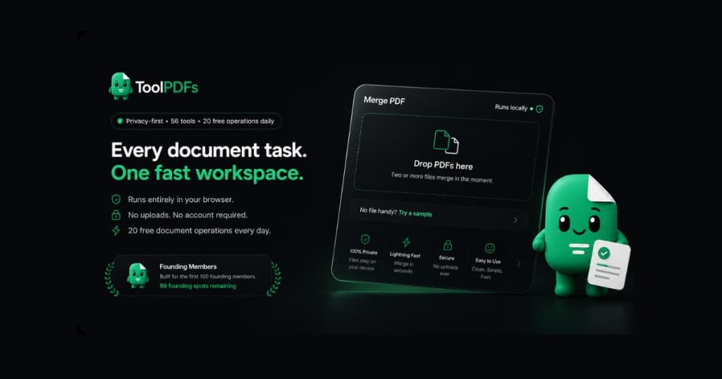 ToolPDFs - All your PDF tools. Right in your browser.