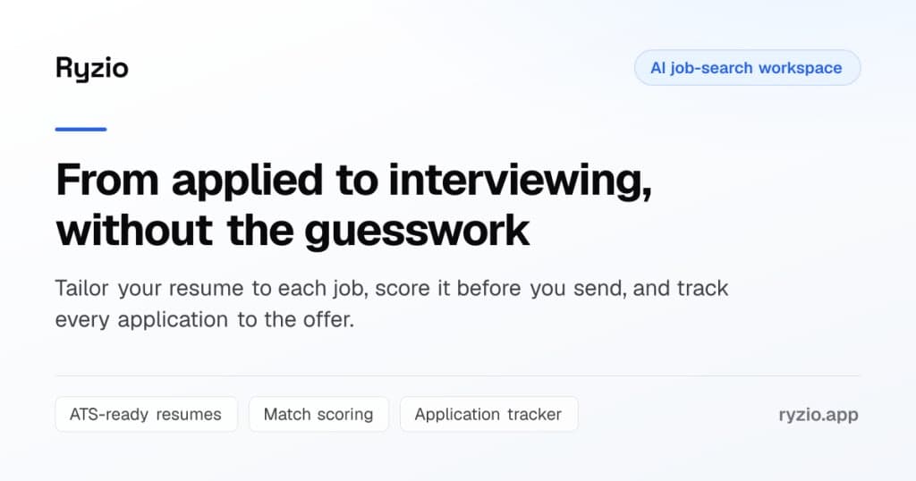 Ryzio - Land more interviews with Ryzio
