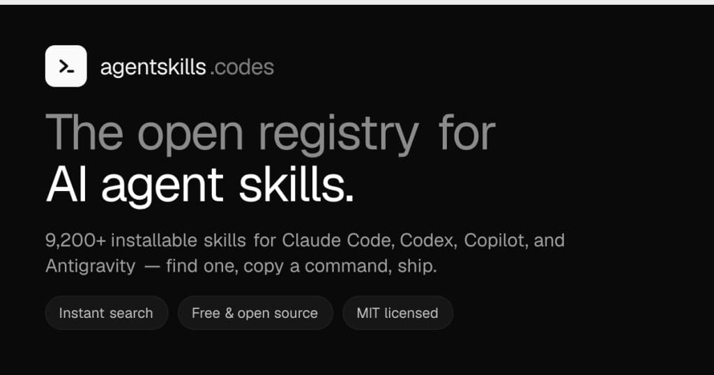agentskills.codes - The skill registry for Claude, Codex & AI agents