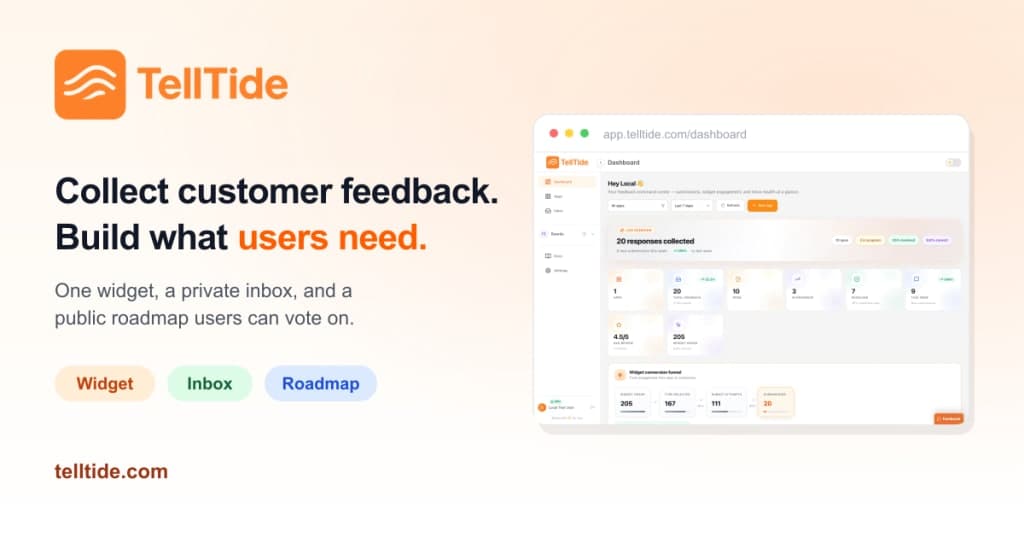 TellTide - Collect feedback, manage ideas, engage users