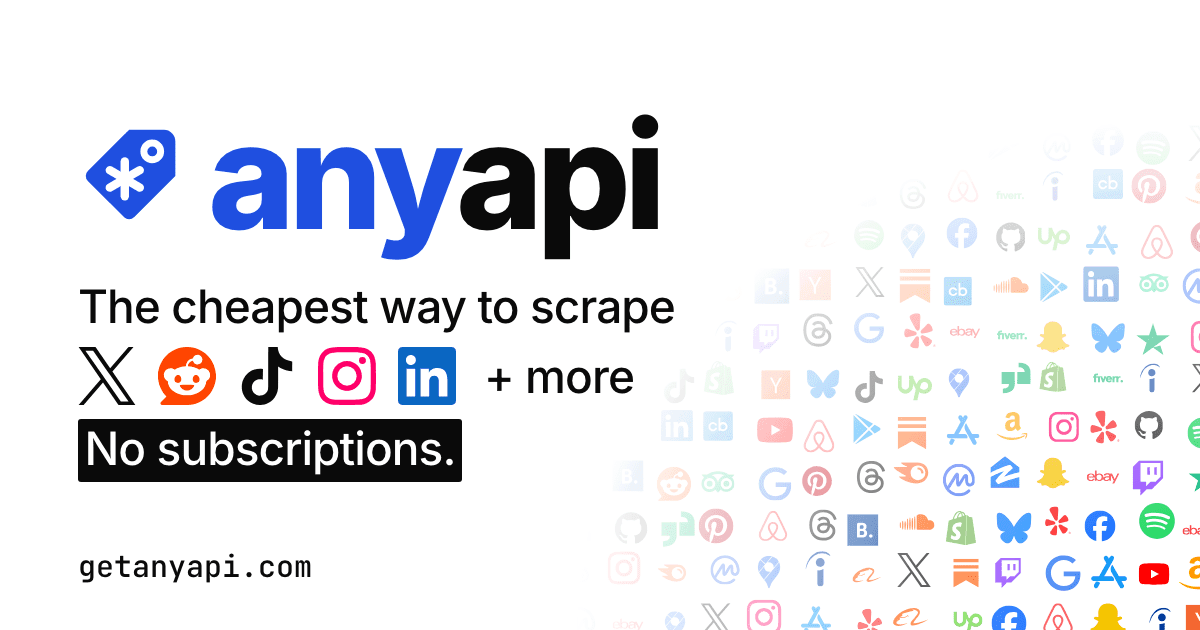 AnyAPI - All the data you need to run your business. One API.