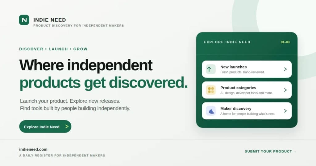 Indie Need - Launch your product, your way.