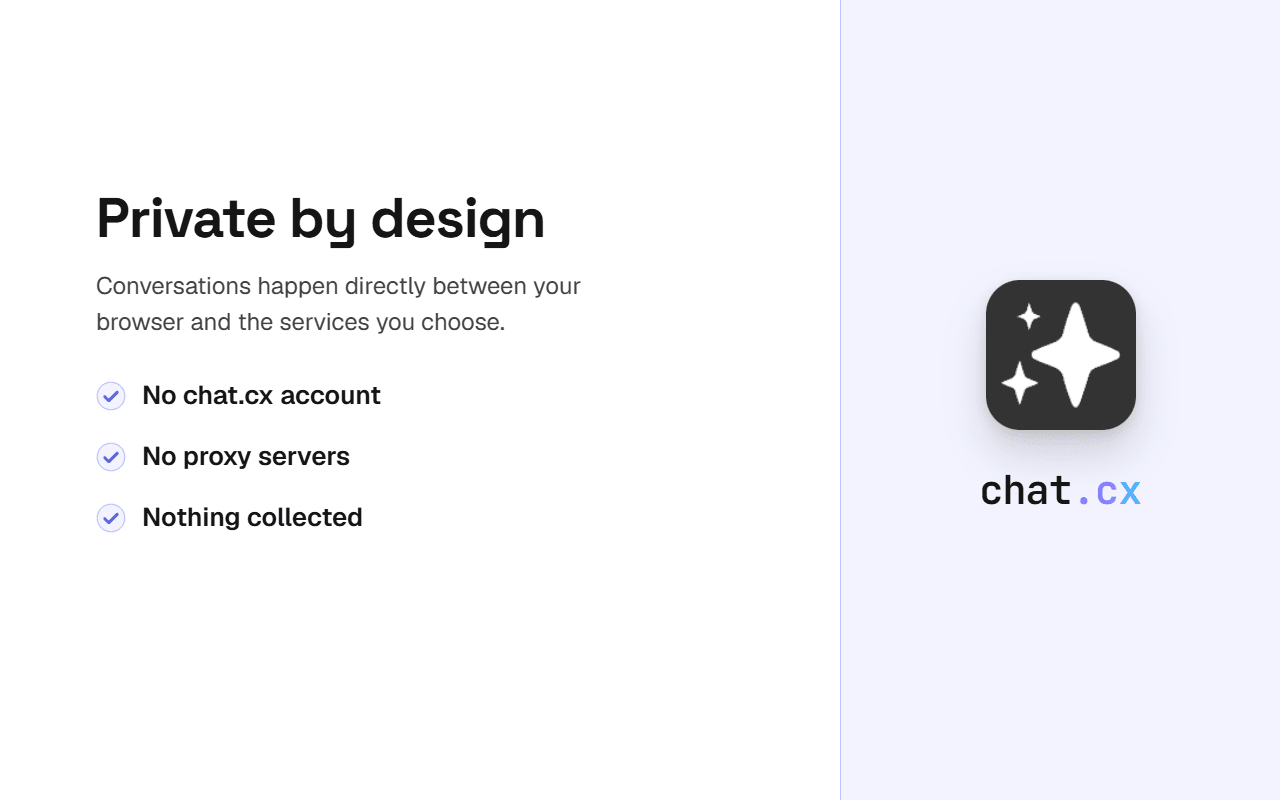chat.cx | Every AI chat in one panel screenshot 3 of 5