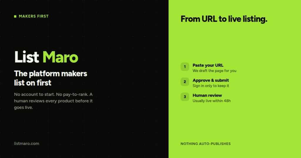 List Maro - Curated directory of human-reviewed SaaS tools