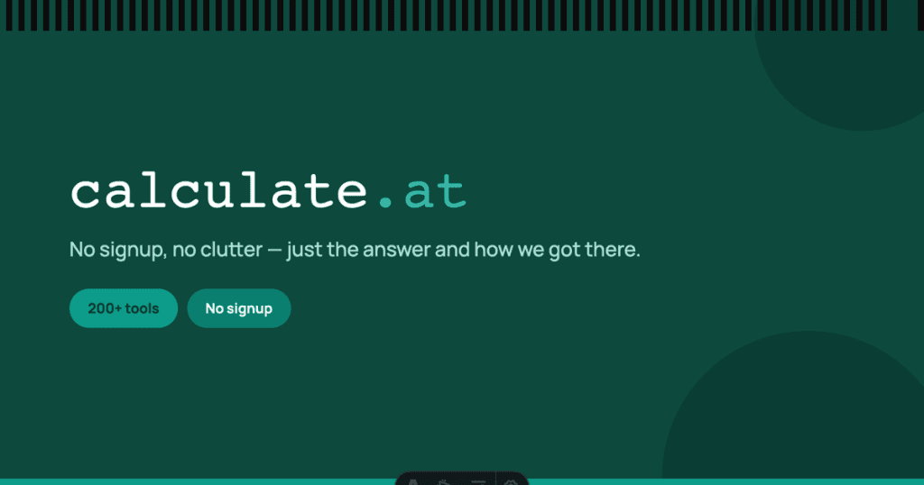 calculate.at - 290+ calculators, no signup required