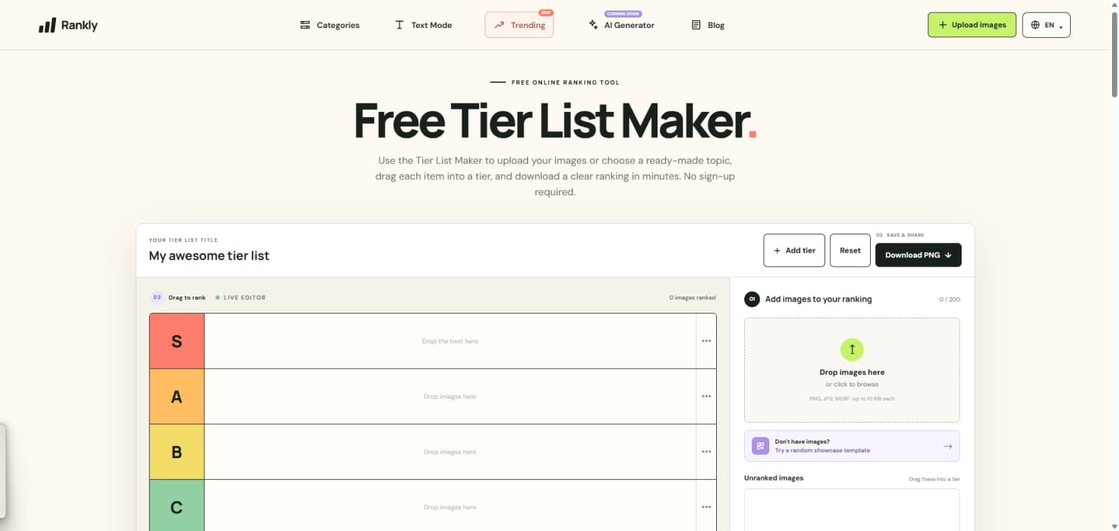 Free Tier List Maker screenshot 1 of 2