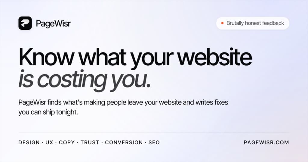 PageWisr - Know what your website is costing you.