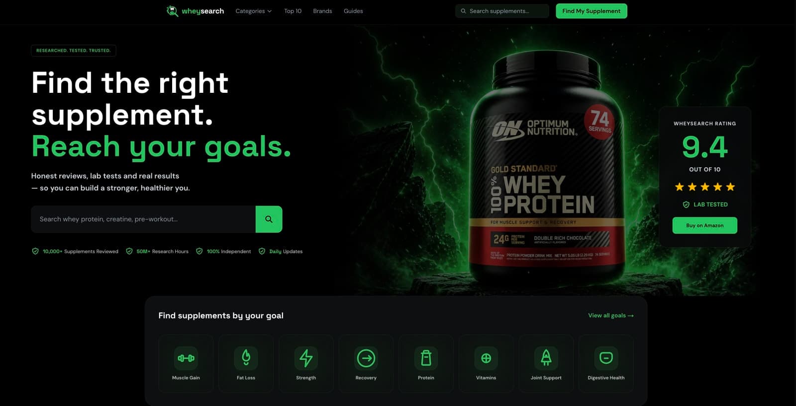 WheySearch - Find the best protein supplements in India and USA