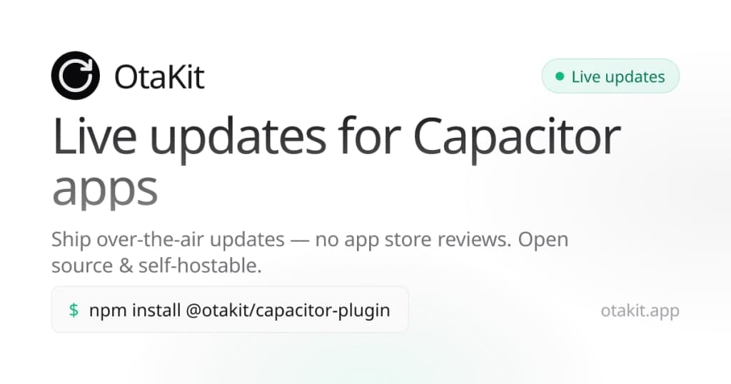OtaKit - Ship instant App updates without App Store reviews