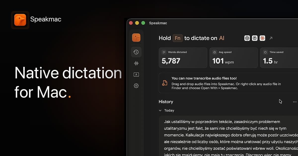 Speakmac - Type with voice. Anywhere on your Mac.