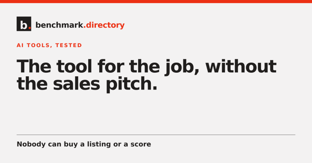 benchmark.directory - The tool for the job, no sales pitch