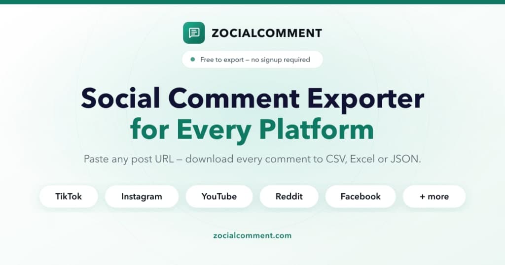 ZocialComment - Export comments from any social media