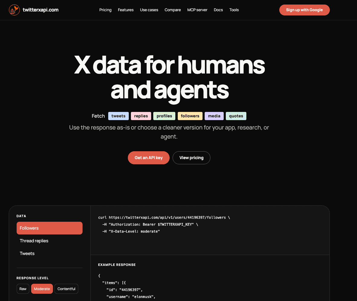 TwitterX API - Give yourself and your agents access to the rich X data