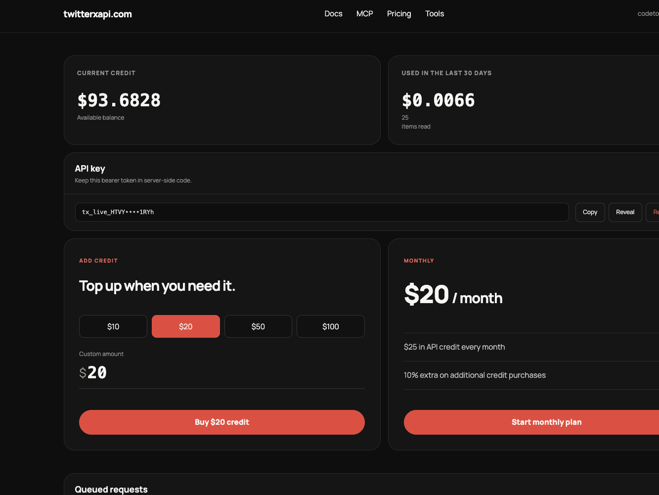 TwitterX API screenshot 3 of 3