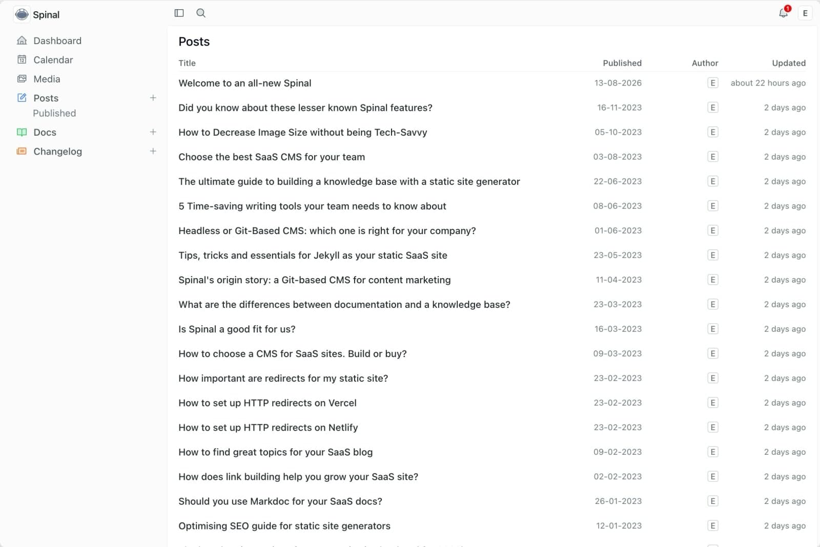 Spinal CMS screenshot 1 of 3