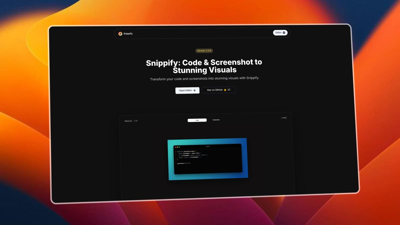 shotzly - Code & Screenshot to Stunning Visuals