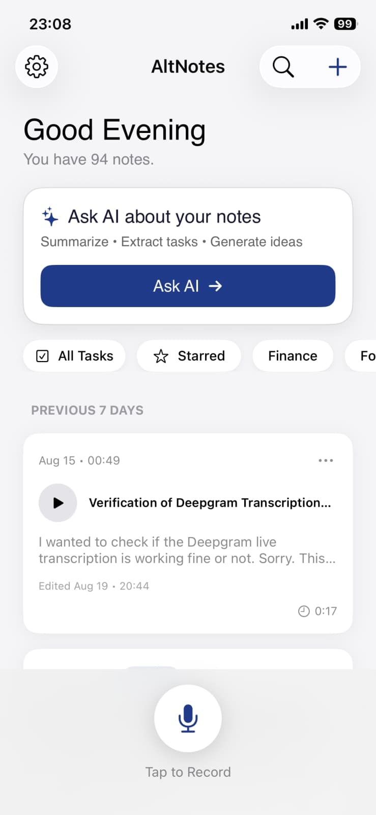 AltNotes – AI Voice Notes screenshot 4 of 6
