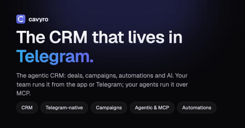 Cavyro: The Ultimate CRM for Telegram-Based Sales Teams - cover