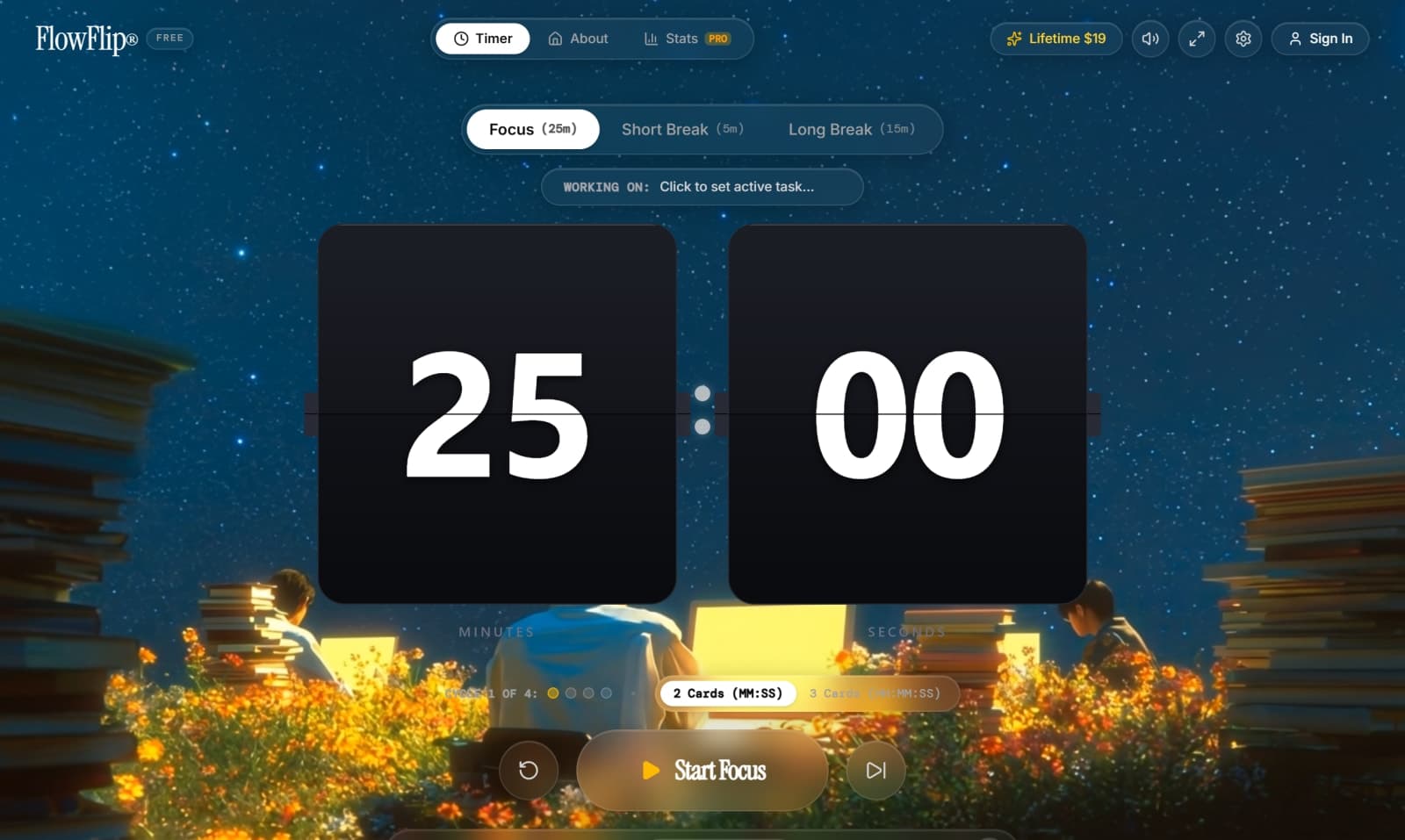 FlowFlip® - Focus timer with luxury themes