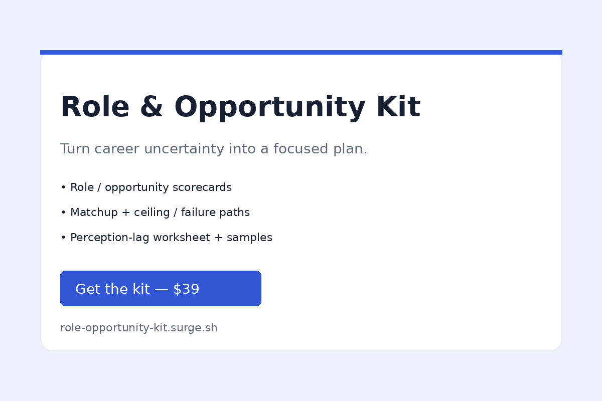 Role & Opportunity Kit - Operator decision kit for role clarity and opportunity scoring.